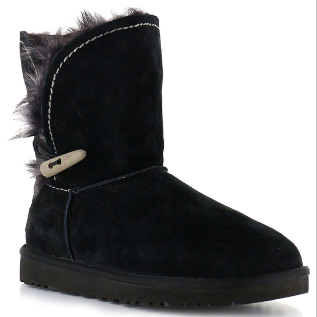 Ugg Australia Meadow Short Boots Sz 8 Black Toscana Sheepskin